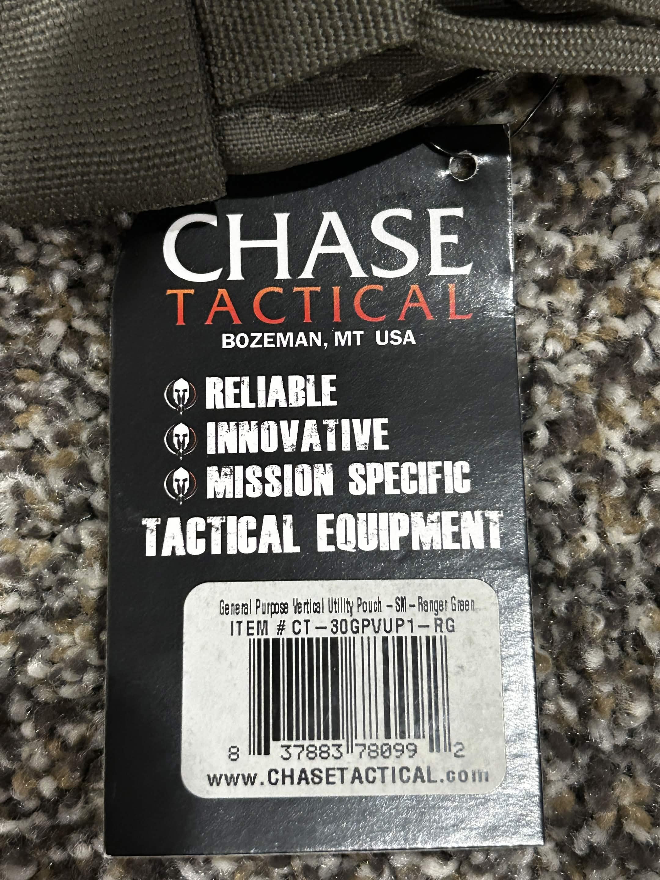Chase Tactical Vertical GP Pouch (Ranger Green)